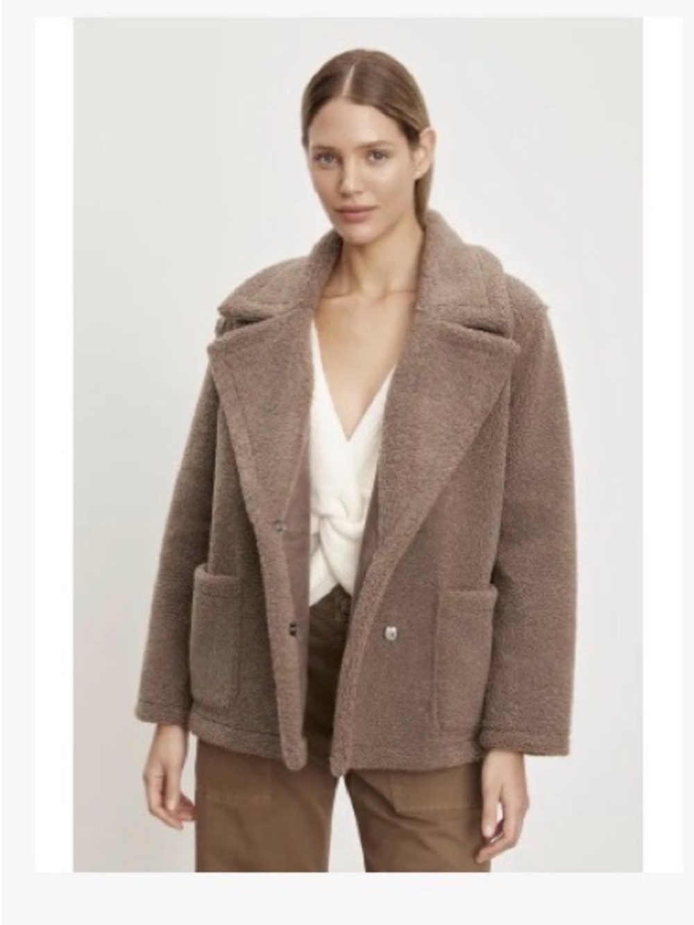Velvet by Graham & Spencer Brown
Faux Fur Teddy Jacket Coat Size S